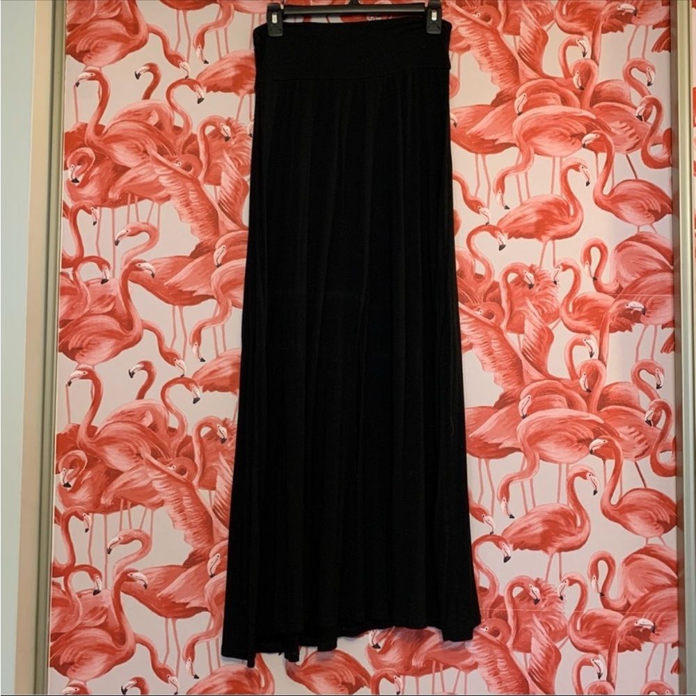 Black Rayon Maxi Skirt Size Medium